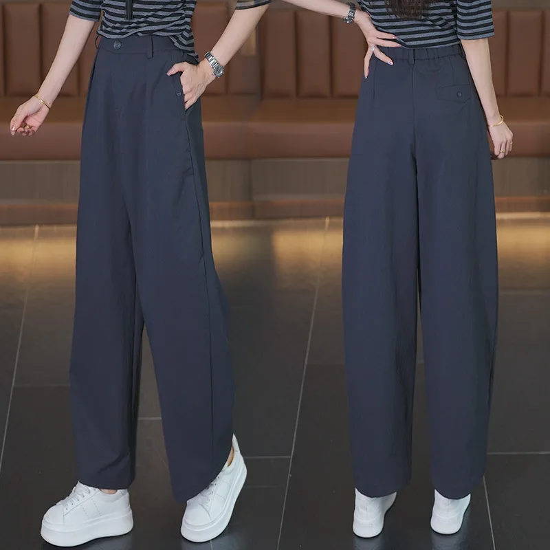 

Модные прямые брюки для женщин, весенние и осенние повседневные брюки, новые свободные широкие брюки с высокой талией для женщин, тонкие