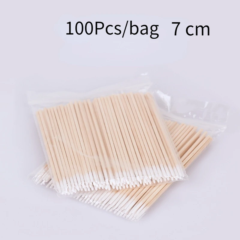 500/1000pcs Cotton Swabs Eyelash Extension Glues Removing Noses Ears Cleaning Tools Disposable Make Up Double Head Micro Brushes