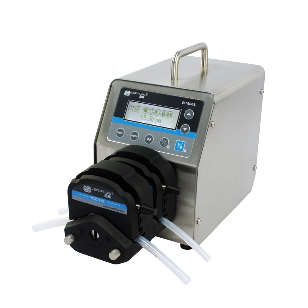 BT600S 2xYZ15 Pump Lab Industrial Medical Dosing Transfer Peristaltic Pump Liquid 0.006-2300 ml/min