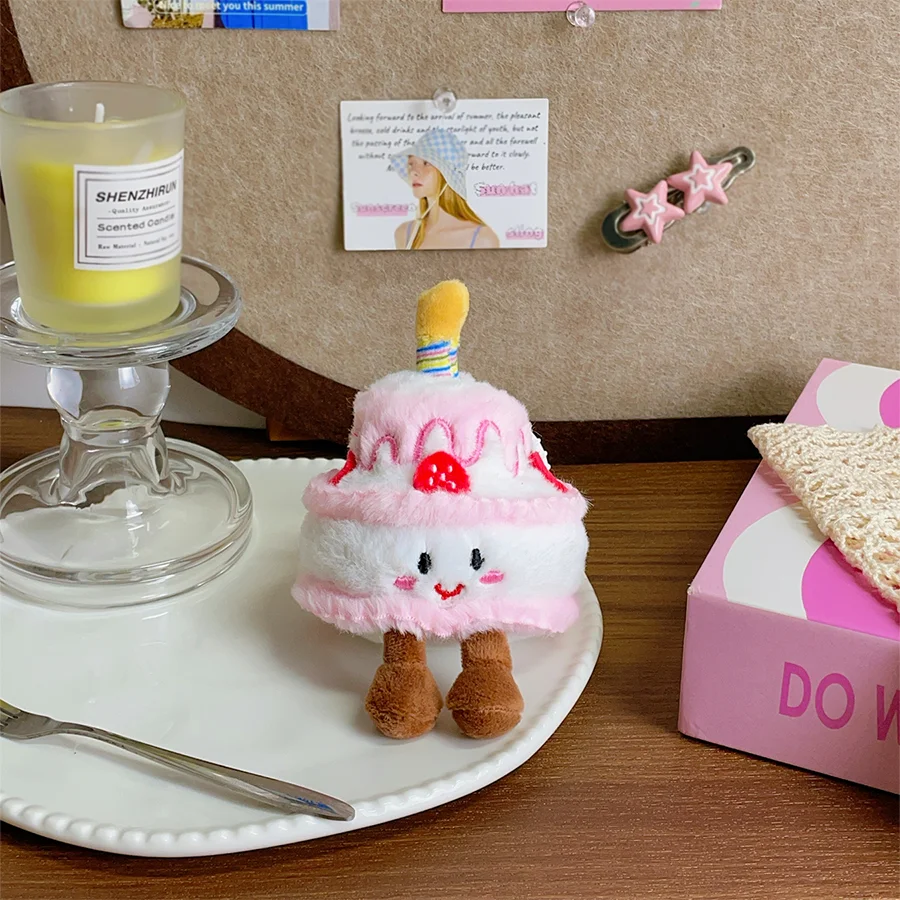 Cute and fun simulation cake, plush soft filling doll, dessert figurine, double-layer cake, couple keychain decoration image 6