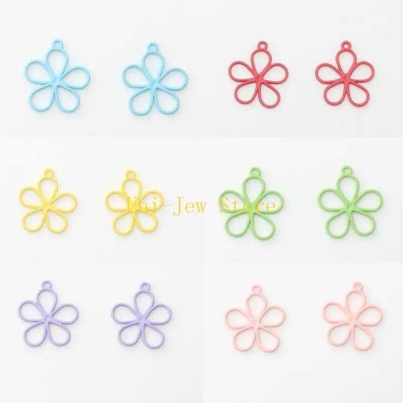 40GB 10pcs ห้าดอกกลีบดอกไม้มีเสน่ห์ที่ไม่ซ้ำกันห้อยสำหรับเครื่องประดับ DIY ทำดอกไม้น่ารัก