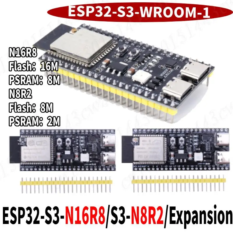esp32-s3-placa-de-desenvolvimento-bluetooth24g-modulo-wifi-flash-16m-psram-8m-n16r8-44pin-cabecalho-tipo-c-esp32-devkitc-1-s3-para-arduino
