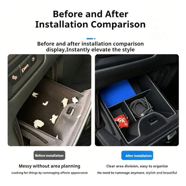 Für BMW X5 X6 X7 G06 G07 G05 2019-2026 Unterer Fahrerseitiger Aufbewahrungsbox-Einsatz Ablagefach Organizer Schwarz Auto-Innenausstattung Zubehör – Detail 2
