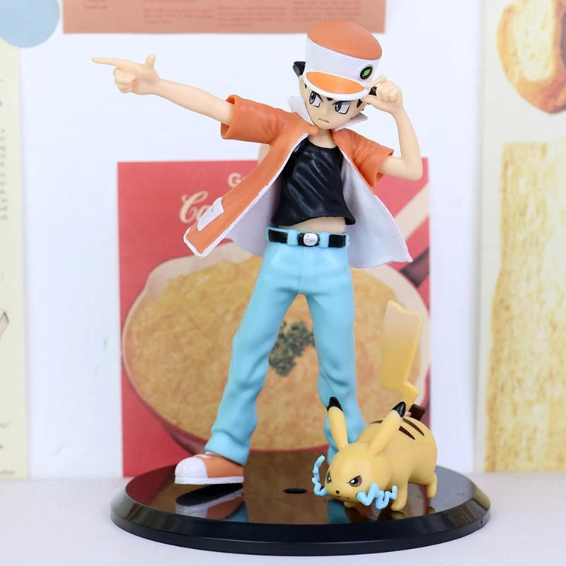Pokemon Ash Ketchum Pikachu Model Anime Collection Decorative Statue Cute Figure Children's Toy Ornaments Christmas Gift