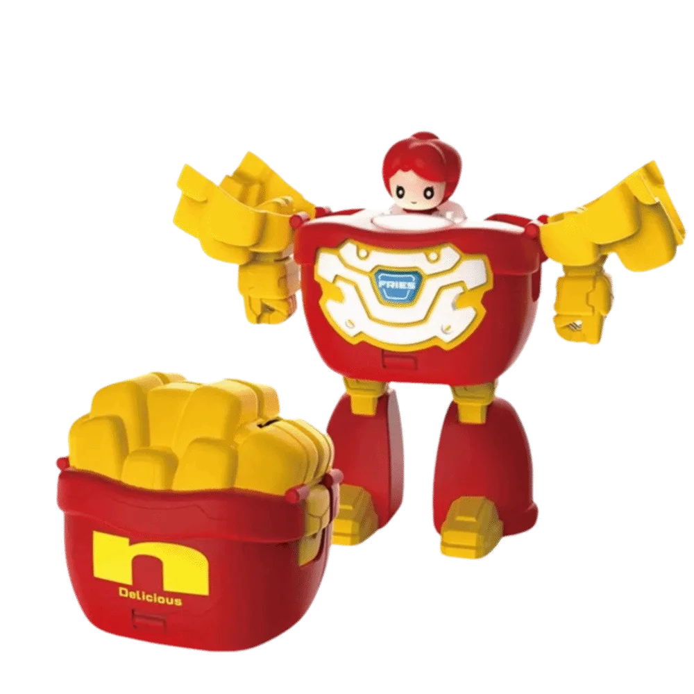

Shapeshifting 2 In 1 Transforming Robot Creative Design Simulated Cola Mecha Model Childrens Toy Burger Robot Boys Toy