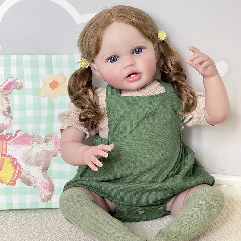 

24Inch Reborn Baby Toddler Newborn Doll Lottie Princess Girl lifelike Soft Touch 3D Skin Art Doll with Hand Root Hair