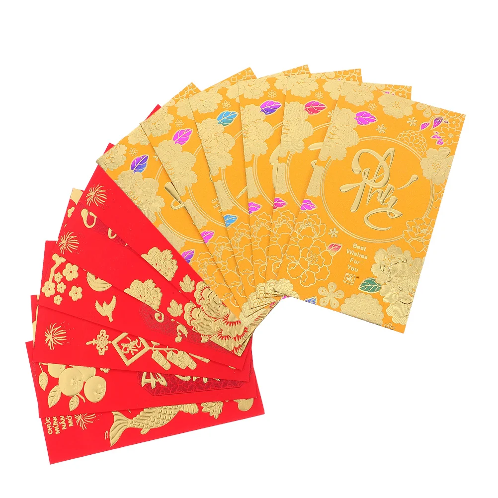 

72pcs Vietnamese Lunar New Year Red Envelopes 2026 Moisture Resistant Traditional Li Xi Packets Lucky Money Envelopes For Family