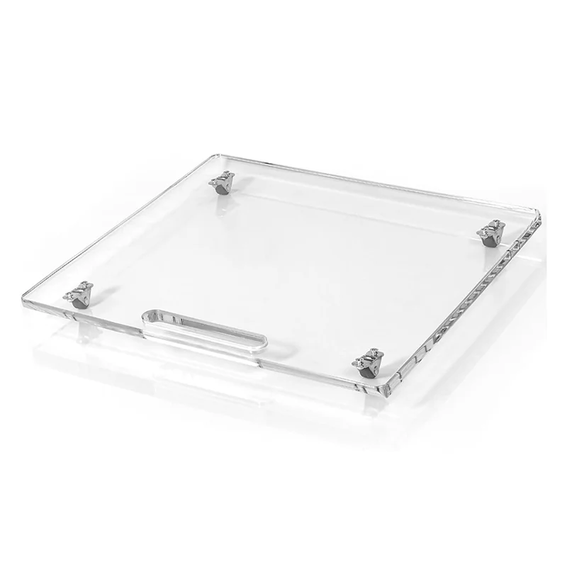 A74G-Acrylic Appliance Slider With Rubber Wheels,Sliding Tray For Kitchen Appliances,Coffee Maker Slider Tray For Counter