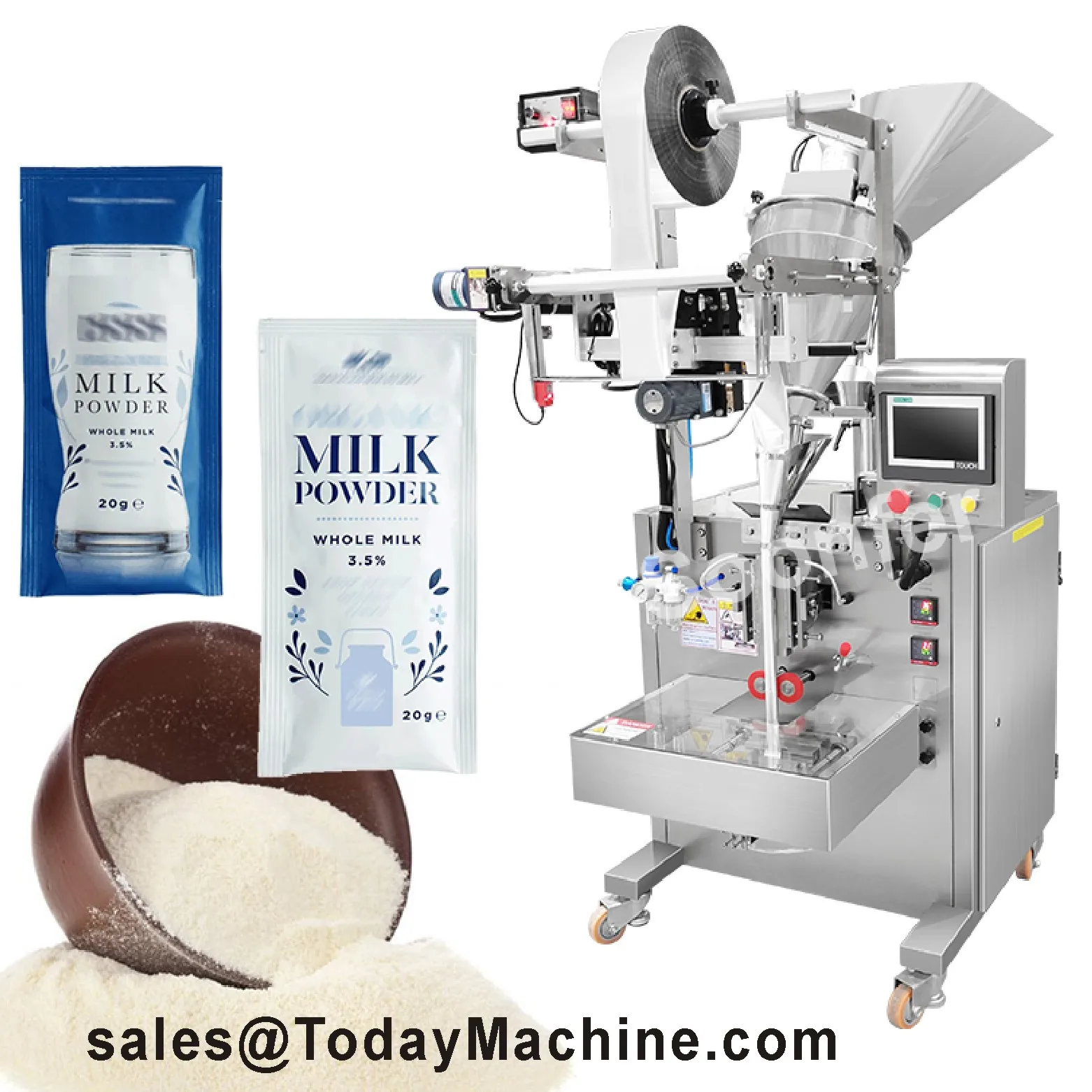 Pouch Food Grain Granule Spice Sachet Back Seal Powder Weighing Packing Filling Machine for Honey