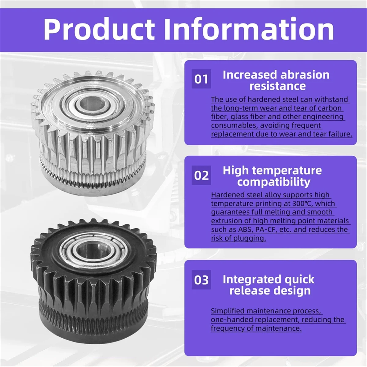 K1 Max용 ABNJ 4팩 모터 압출기 기어 - 경화 - Extruder 리뷰 및 가격