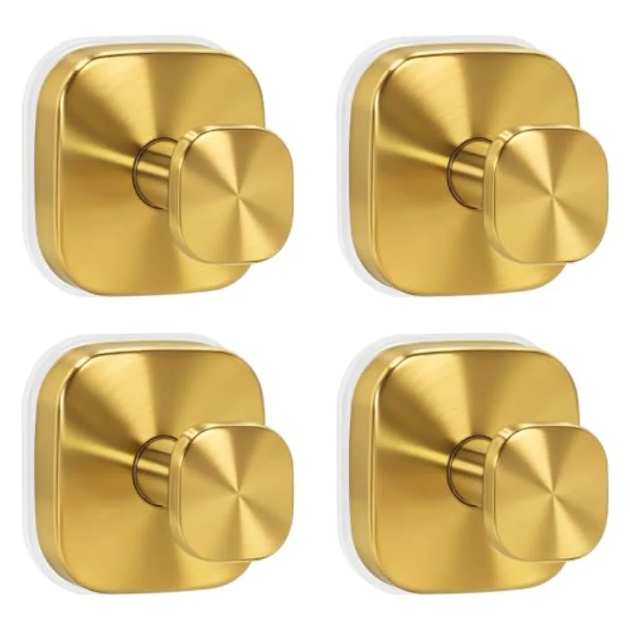 Ganchos de succión dorados mejorados para ducha, ganchos de toalla con cierre giratorio de alta resistencia, sin necesidad de taladrar, para vidrio, azulejos y espejos.