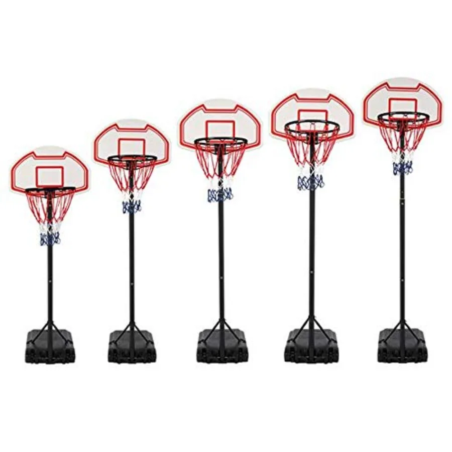 Portable Basketball Hoop System for Indoor and Outdoor Use: Freestanding Basketball Goal with Adjustable Height Removable Backb