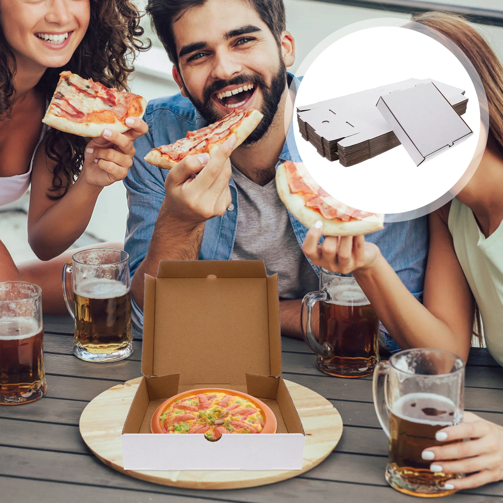 

30 Pcs Pizza Boxes Storage Container Corrugated Cardboard Delivery Mailing Collapsible Shipping Cartons