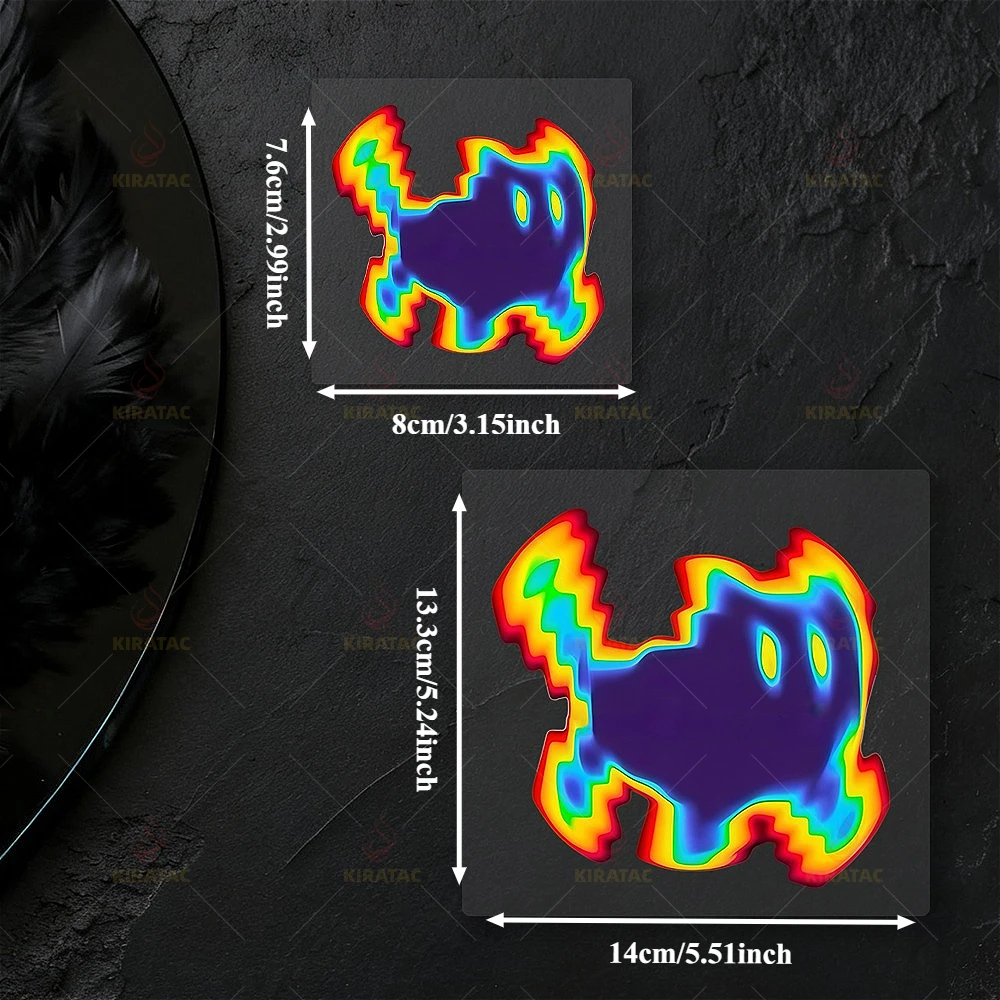 1 قطعة بكسل الفن التصوير الحراري الكرتون دراجة نارية ملصق ل هدية خوذة السيارات نافذة الملونة التدرج العصرية سيارة شارات الفينيل #2