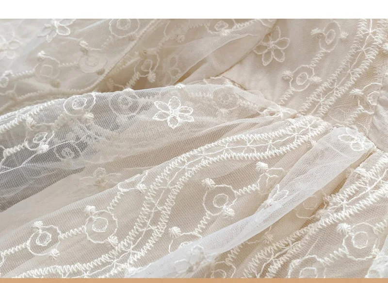 Baby Mädchen Body Herbst Prinzessin Spitze Mesh Kleinkind Strampler Kleid Einfarbig Baumwolle Säuglingskleidung Einteiler für 3M-2Y – Detail 4