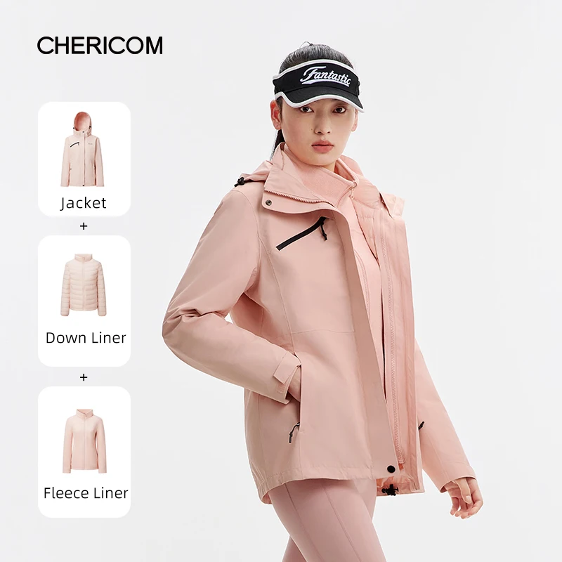 Piumino da donna Chericom Modern Fit 2025 Abbigliamento attivo o abiti casual Cappuccio rimovibile Piumini antivento Y308080Y