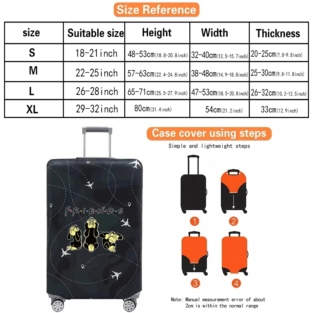 Luggage Cover Stretch Fabric Suitcase Protector Baggage Dust Case Cover Suitable for18-32 Inch Suitcase Case Friendship Series