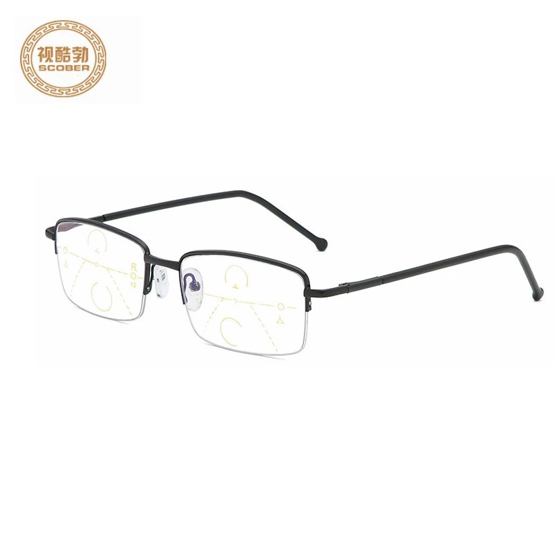 Classic Progressive Multi-focus Reading Glasses Men Far And Near Dual-use Eyewear Smart Zoom Anti-blue Presbyopic Glasses