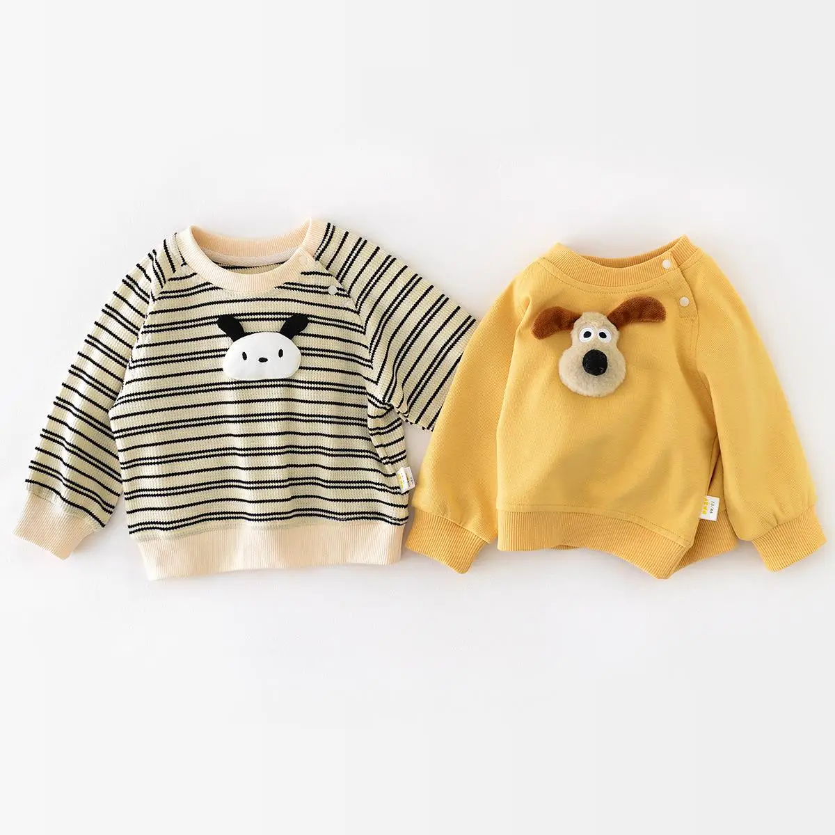 Spring Autumn Kid Boy Cartoon Long Sleeve Tops Girl Children Cute Animal Fashion Sweatshirt Baby Cotton Striped Pullover Shirt