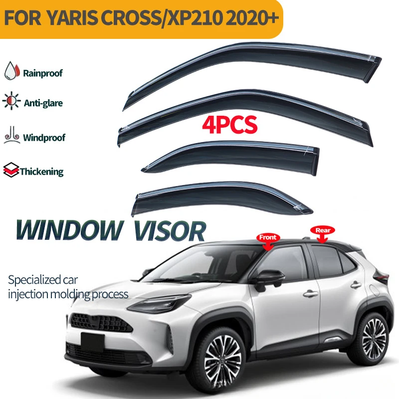 

Side Window Visor For Toyota Yaris Cross XP210 2020 2021 2022 2023 2024 2025 Car Weather Shield Sun Rain Guard Vent Deflector