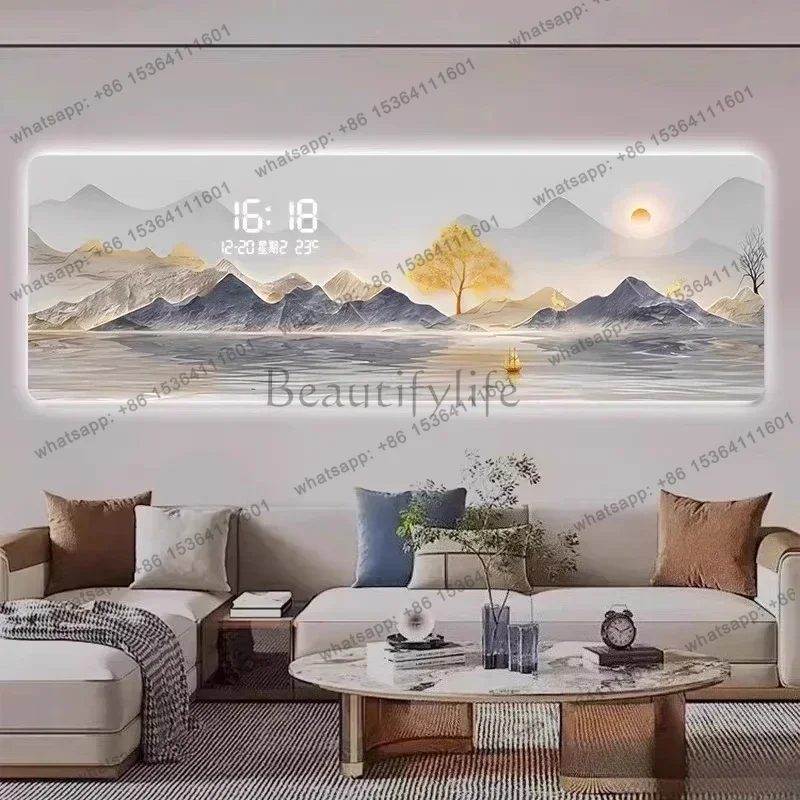 Home Decor Items Background Wall Decoration Digital Electronic Clocks Luminous Hanging Painting Wall Clock Room Decoration