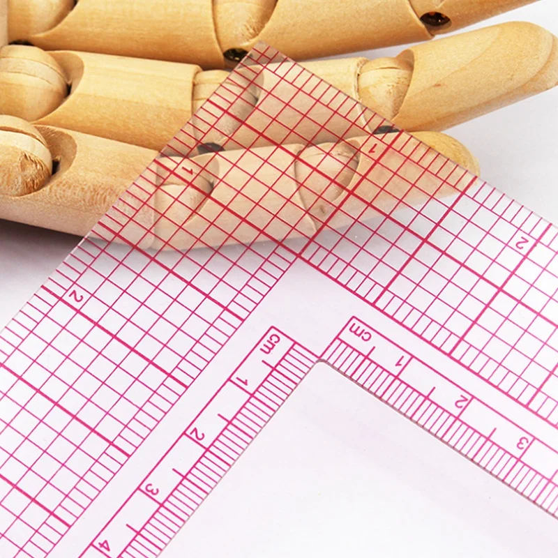 2Pcs 5808 Built-In Square Ruler Corner Ruler L-Shaped Ruler Garment Ruler Grading Ruler
