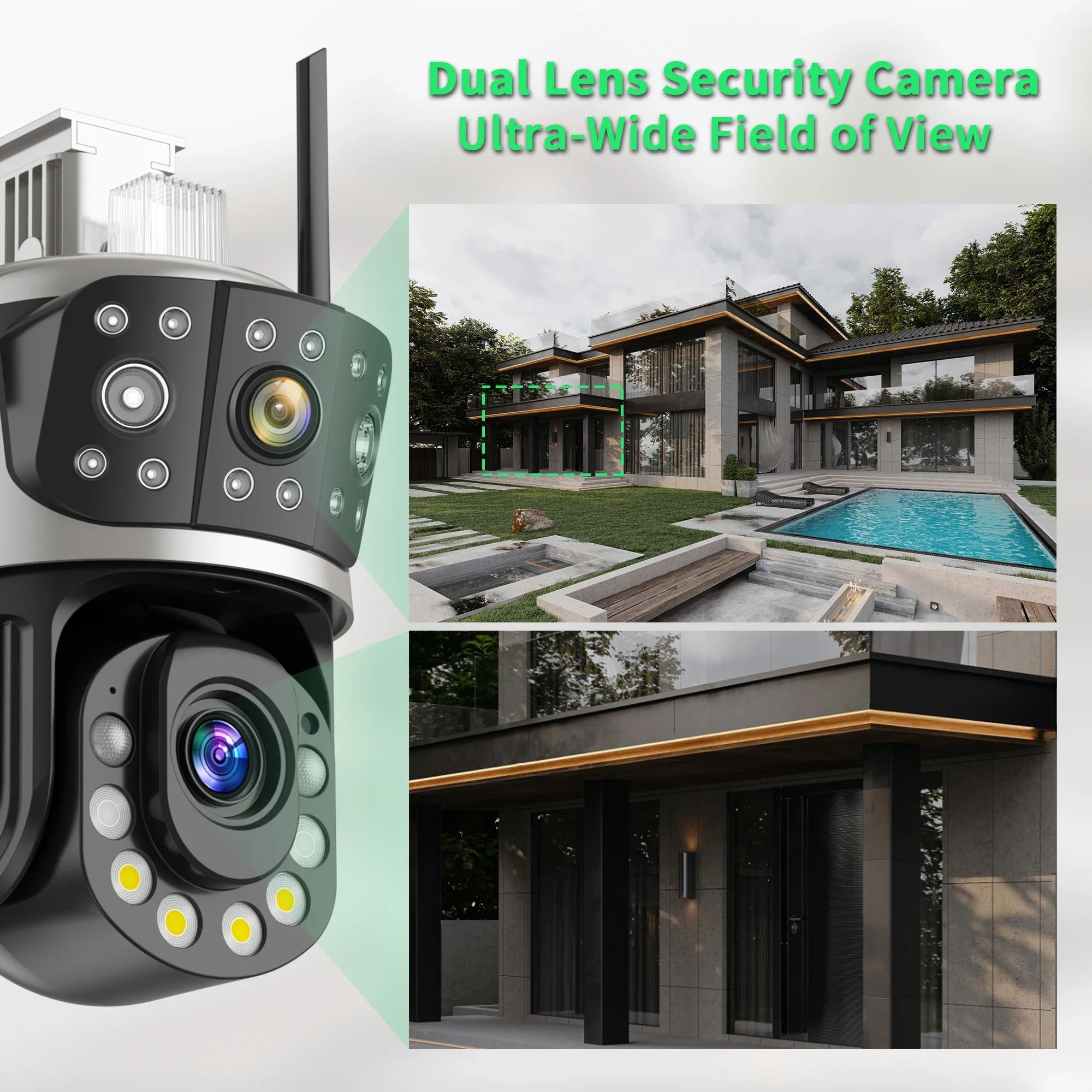 4K 8MP Security Camera Outdoor Dual Screen 50x Optical Zoom Human Detection PTZ WiFi IP Cam Smart Home Video Surveillance Camera