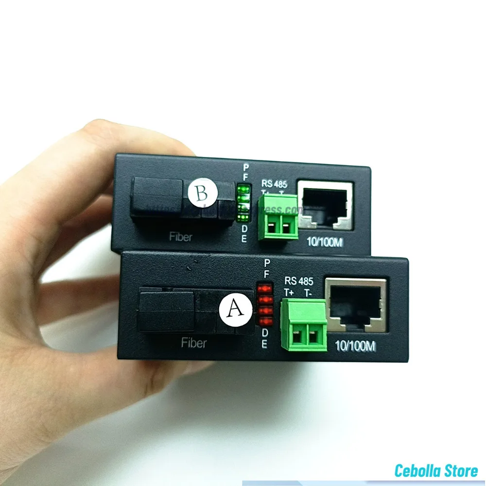 1 ペア 1 BIDI RS-485 シンプレックス SM 光ファイバー送信機および受信機 RS485 データエクステンダーコンバータ、10/100Mbps イーサネット付き