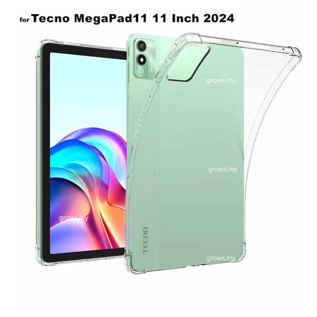 

Для Tecno Megapad 11 Mega Pad 11 11 дюймов 2024 чехол прозрачные подушки безопасности мягкий силиконовый защитный противоударный корпус из ТПУ