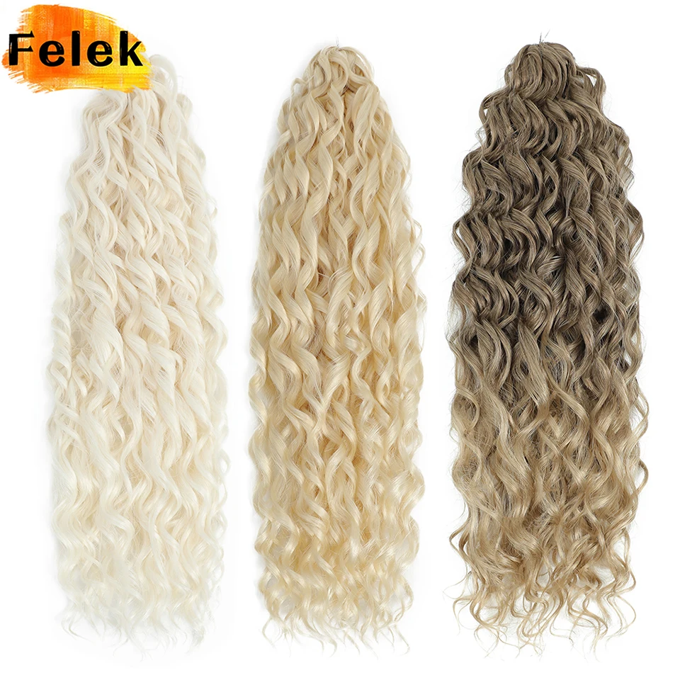 

55 Cm Jessica Curls Crochet Hair for Women 22 Inch Synthetic Loose Water Wave Twist Crochet Braids Extension Red Braiding Hair