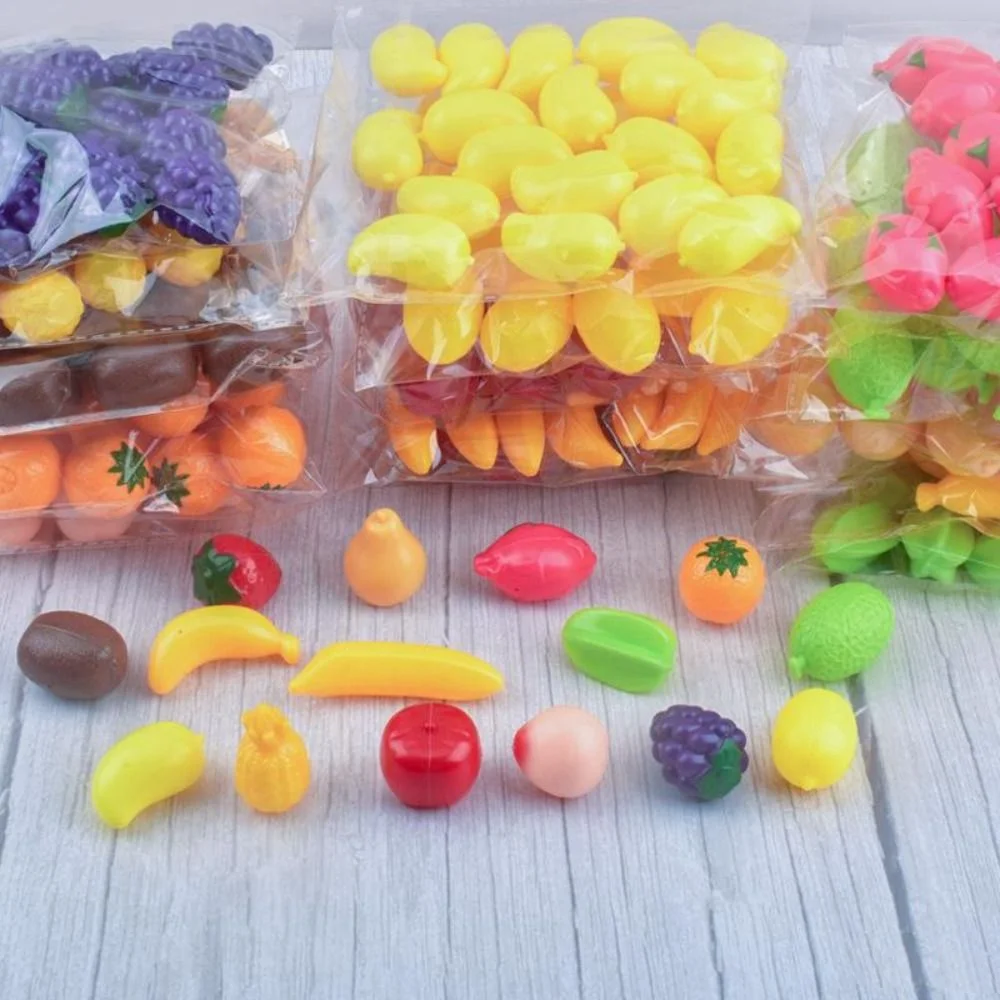 20 piezas Mini modelo de comida de imitación realista, fresa, plátano, frutas artificiales, modelo de piña, pera, juguete de cocina de simulación para niñas
