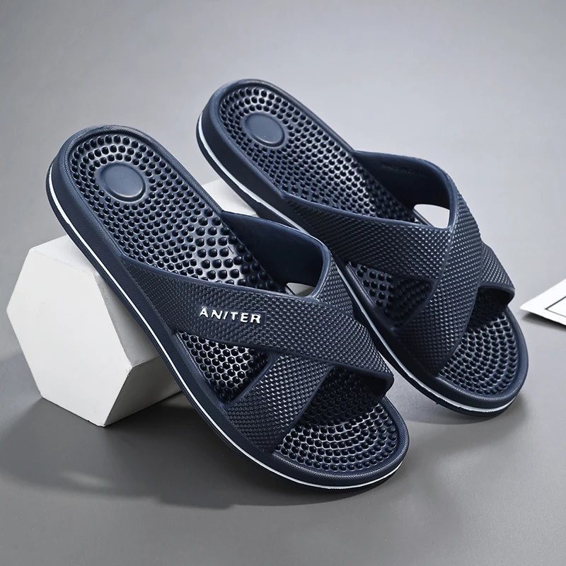 

Men Massage Slippers Breathable House Slippers Bathroom Slippers Bedroom Slides Man Massage Flip-flops Beach Slides Big Size 48