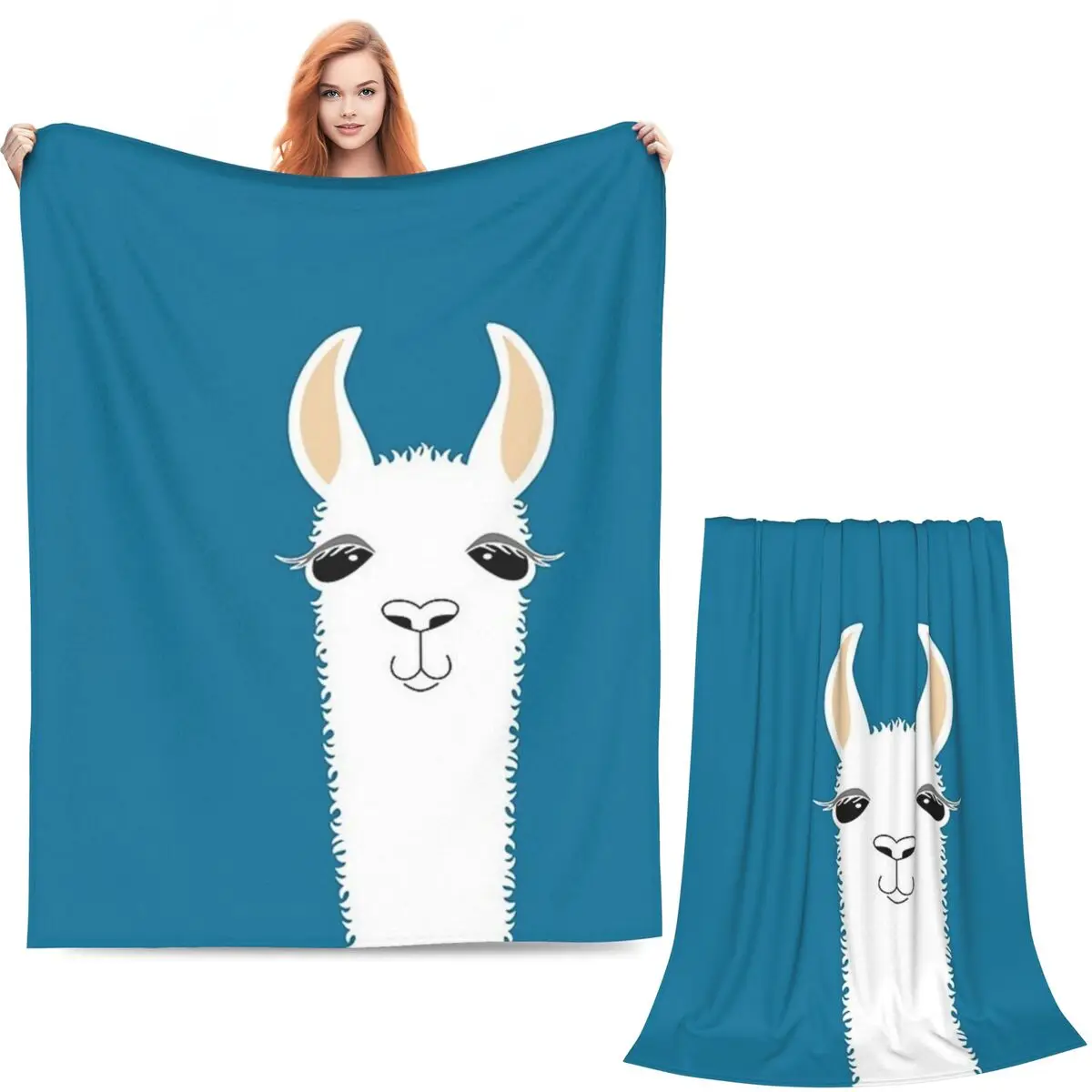 Llama Alpaca Animal Blankets Soft Warm Flannel Throw Blanket Cover for Bed Living room Picnic Travel Home Couch
