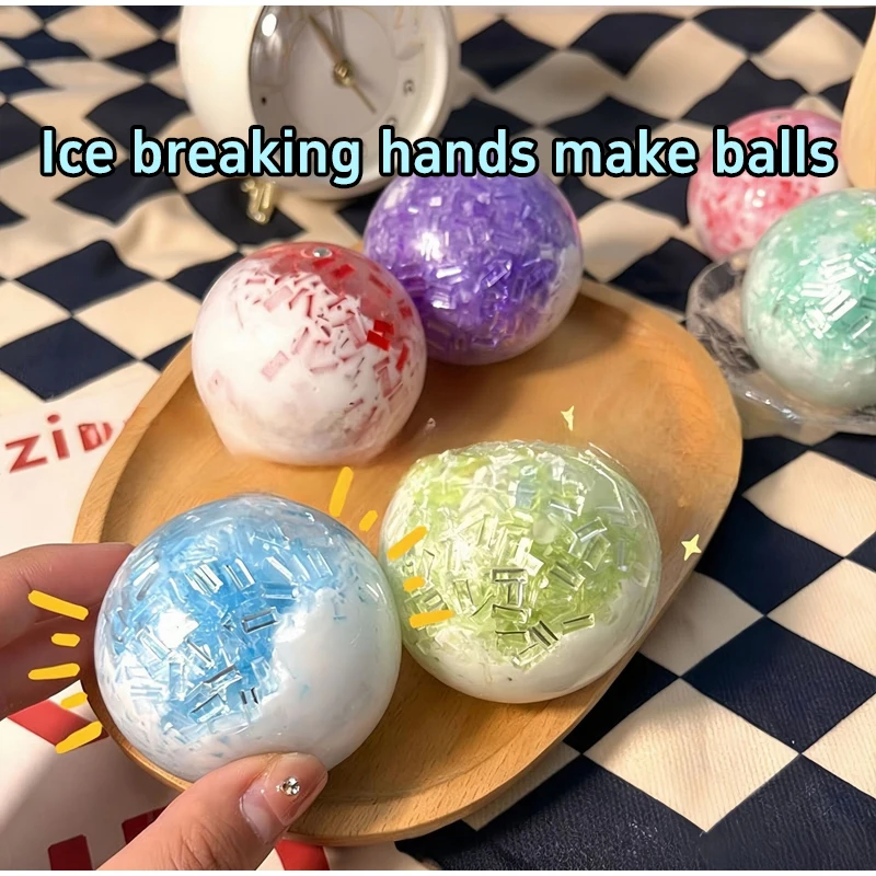 Crunchy Ice Mint Crinkle Squeeze Ball Shapeable Slow-rise Stress Reliever Noisy Crunchy Sensory Fidget For Anxiety Relief