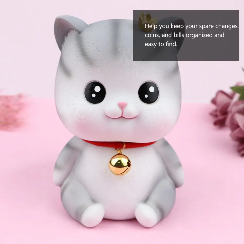 

Cat Piggy Bank Girl Mini Stealing Coin Plastic Box Vinyl Lucky for Girls Child Sorter s