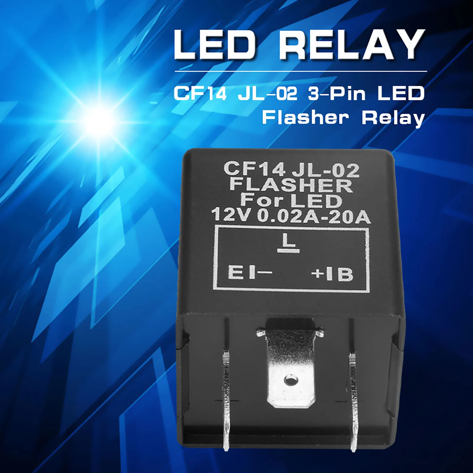 Flasher Relay LED Flasher Relay CF14 JL-02 3-Pin LED Flasher Flash Relay for Turn Signal Light Hyper Flash Fix 12V LED Relay