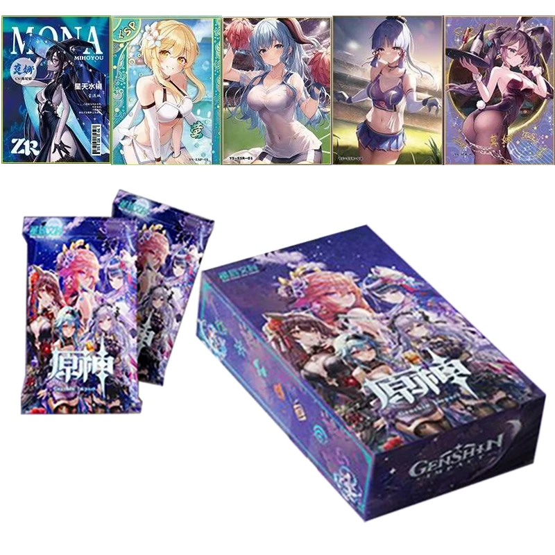 

New Genshin Impact Cards Collection Booster TCG Box Game Anime Pack Rare SP Surrounding Table Toys For Family Children Gift