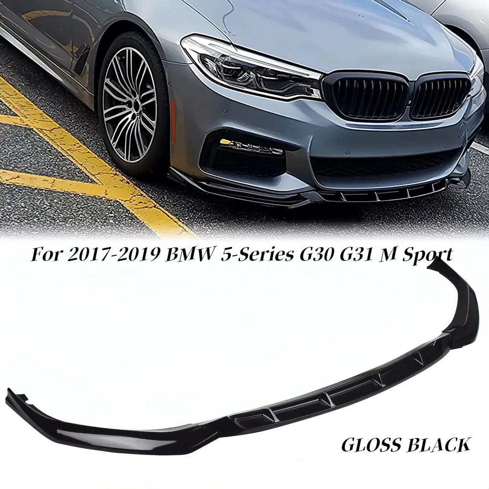 

Fits For 2017-2019 BMW 5-Series G30 G31 M-Sport Front Bumper Spoiler Lip Gloss Black