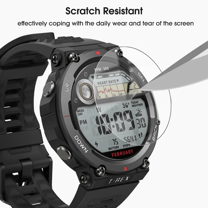 Verre trempé pour montre Amazfit T Rex Ultra 2 Pro, Film de protection d\'écran pour Amazfit GTR 4 Mini Stratos 3