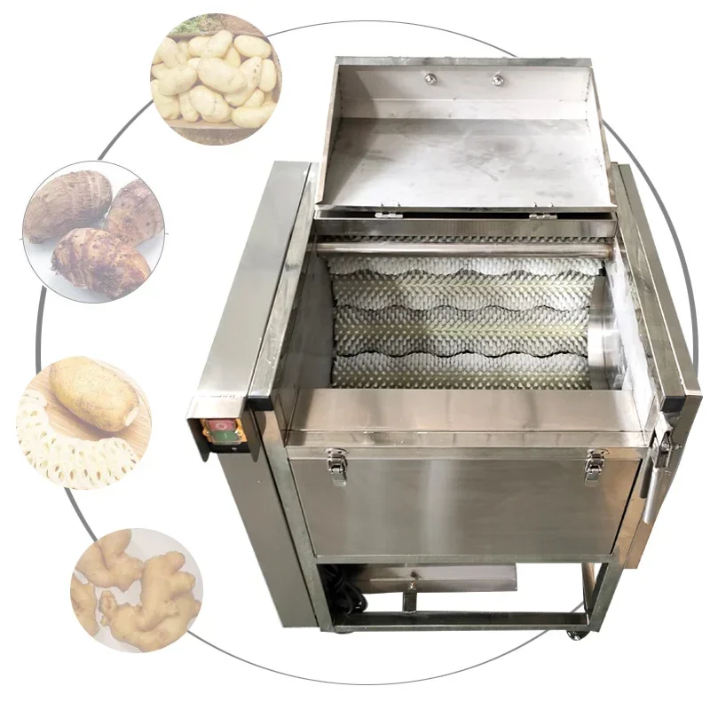 

Potato Washing Peeling Machine Commercial Automatic Peeling Machine Stainless Steel Hair Roller Roller Brush Cleaning Equipmen