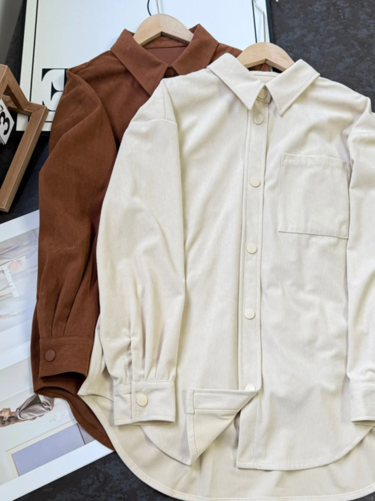 Deluest Vintage Flannel irt Coat Thiened Loose Fit Classic Collar k Striped Casual Outerwear Women's Premium Quali