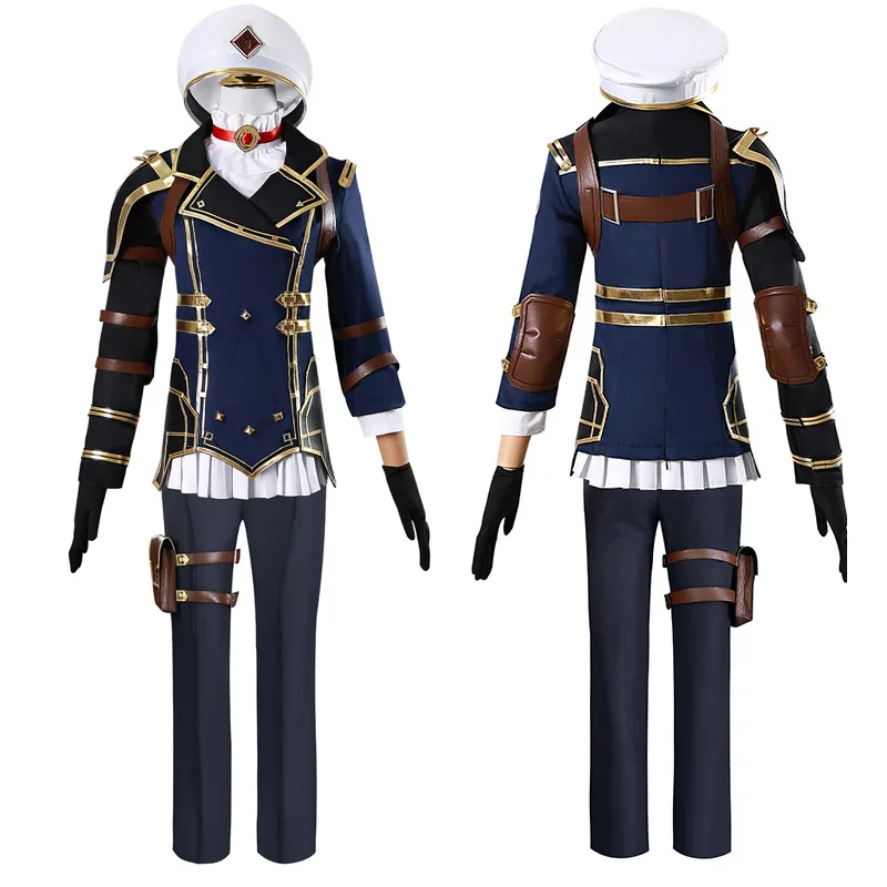 أزياء كايتلين التأثيرية شعر مستعار زي أنيمي غامض مع قبعة للنساء ملابس لعب الأدوار الهالوين كوميك كون