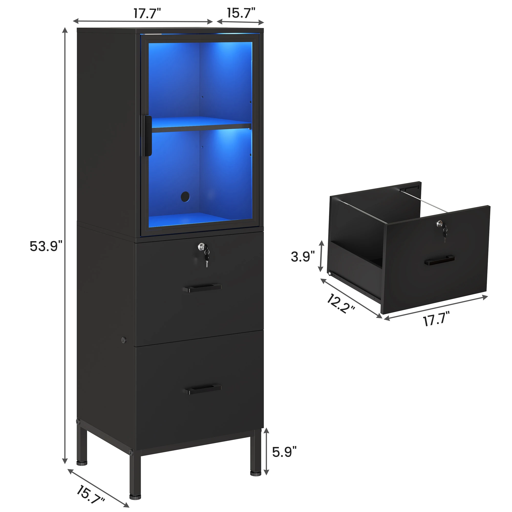 17.7'' W 2 -drawer File Cabinet Filing Cabinets with 2 file drawers