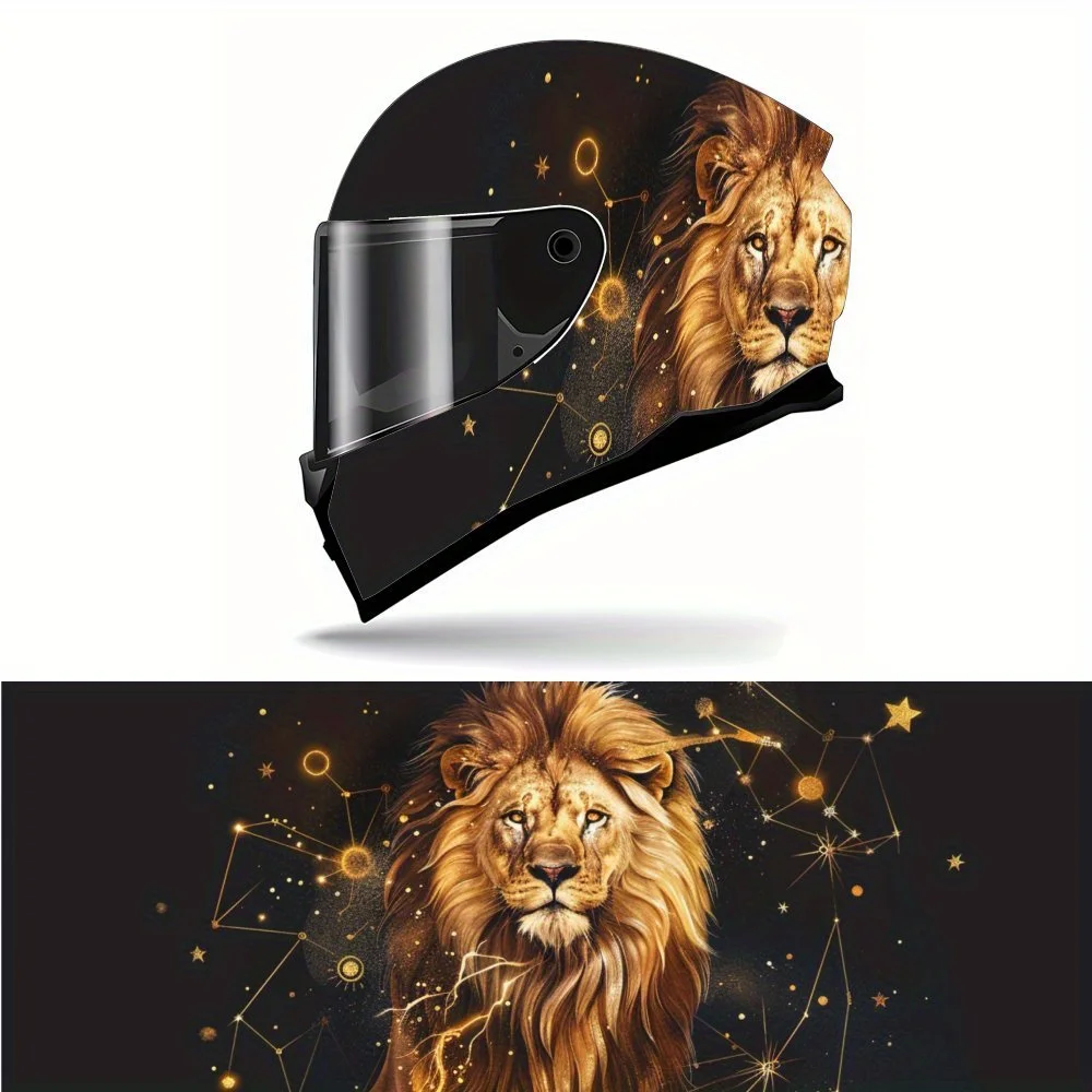 

Виниловая пленка для мотоциклетного шлема Majestic Lion Head и Mysterious Star, самоклеящаяся водонепроницаемая наклейка, защита от царапин D