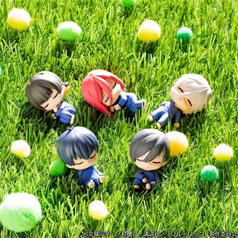 5pcs Blue Lock Figures Chigiri Hyoma Figure Isagi Yoichi Nagi Seishiro Bachira Meguru Anime Figurine Q Version Pvc Model Gifts