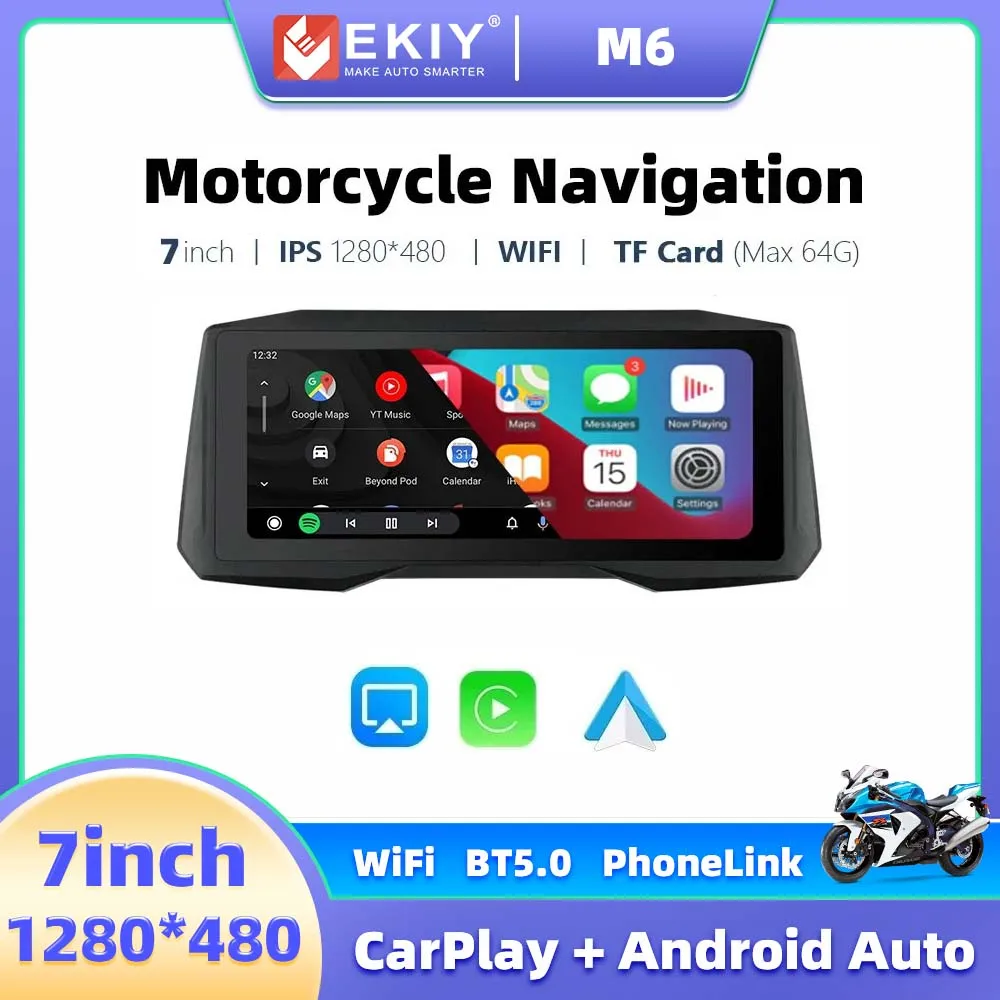 

EKIY 7inch Motor Car Accessories Wireless Carpaly Navigation Wireless Android Auto Front and Rear DVR Dual Recorders