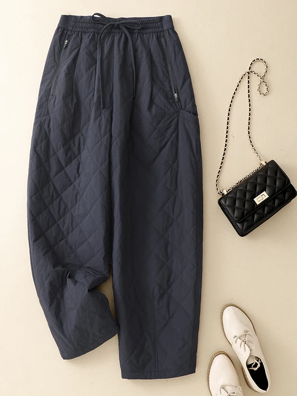 

Свободные теплые хлопковые брюки прямого кроя, повседневные широкие брюки-кюлоты длиной 7/8 для женщин, новые зимние удобные хлопковые брюки