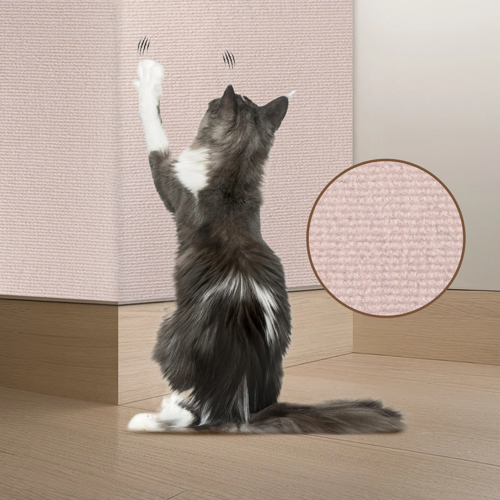 

2Pcs Cat Scratching Mat Furniture Protector Trimmable DIY Cat Scratching Pad Self-Aadhesive for Couch Sofa Furniture Protect