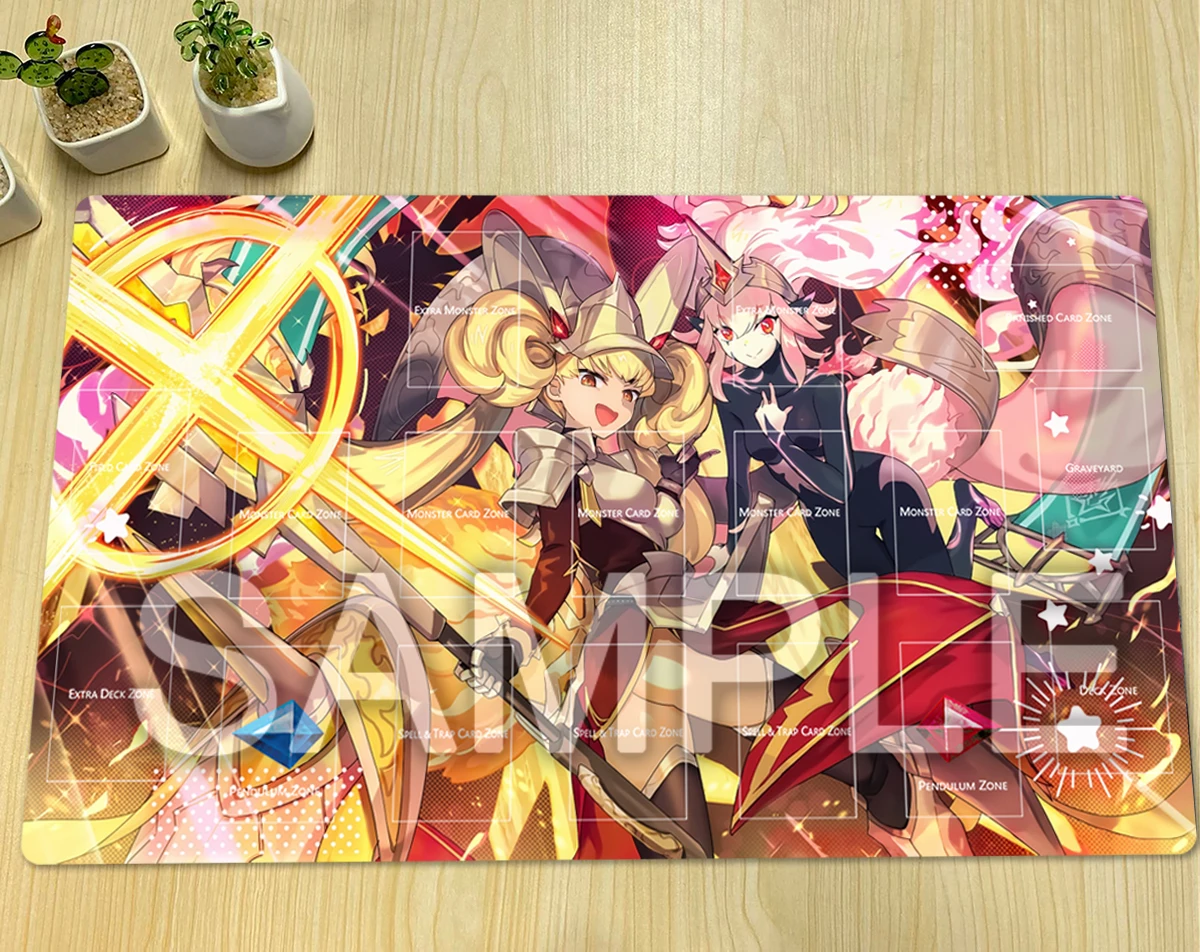 YuGiOh Centur-Ion Primera Playmat Centur-Ion Trudea TCG Mat CCG Board Game Pad Trading Card Game Mat Rubber Mouse Pad Free Bag