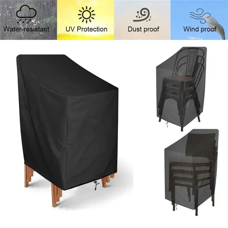 Polyester chair cover, waterproof, breathable, dust-proof, with PVC coating, suitable for outdoor use in patios, gardens, backya